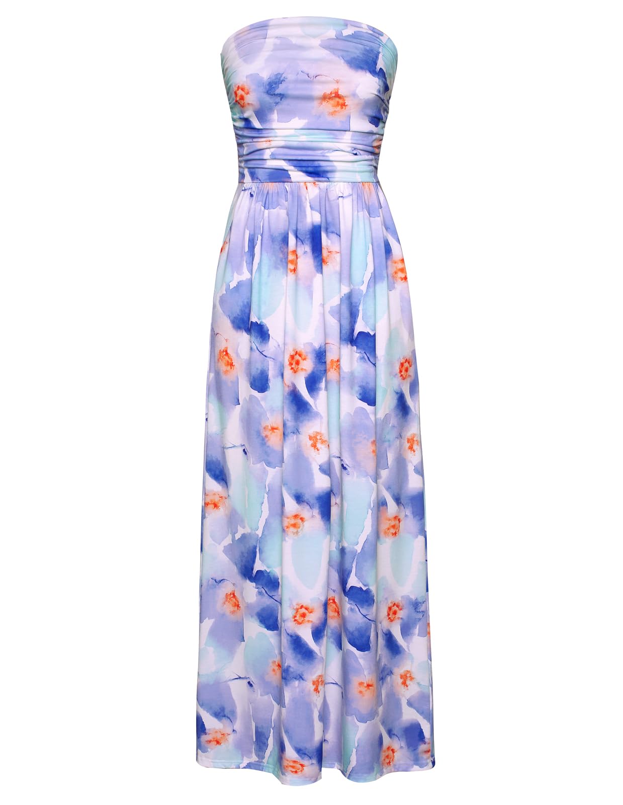 Photo 1 of (size xl) GRACE KARIN Women Strapless Casual Loose Ruched Long Maxi Dress with Pockets