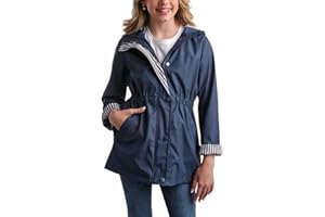 URBAN REPUBLIC Girls Rain Jacket - Slicker Shell Wind & Water Resistant Lightweight Rain Coats for Girls with Pockets (7-16)