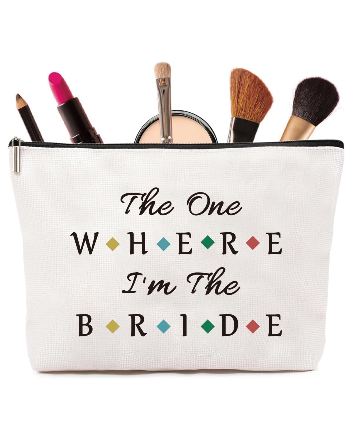 Bride Gift Bridal Makeup Bag - VivaJoy Bride to Be Bridal Shower Gift Newly Engaged Travel Cosmetic Bag，Engagement Bachelorette Party Gifts, Future Mrs Gifts, Valentine’s Day Wedding Present