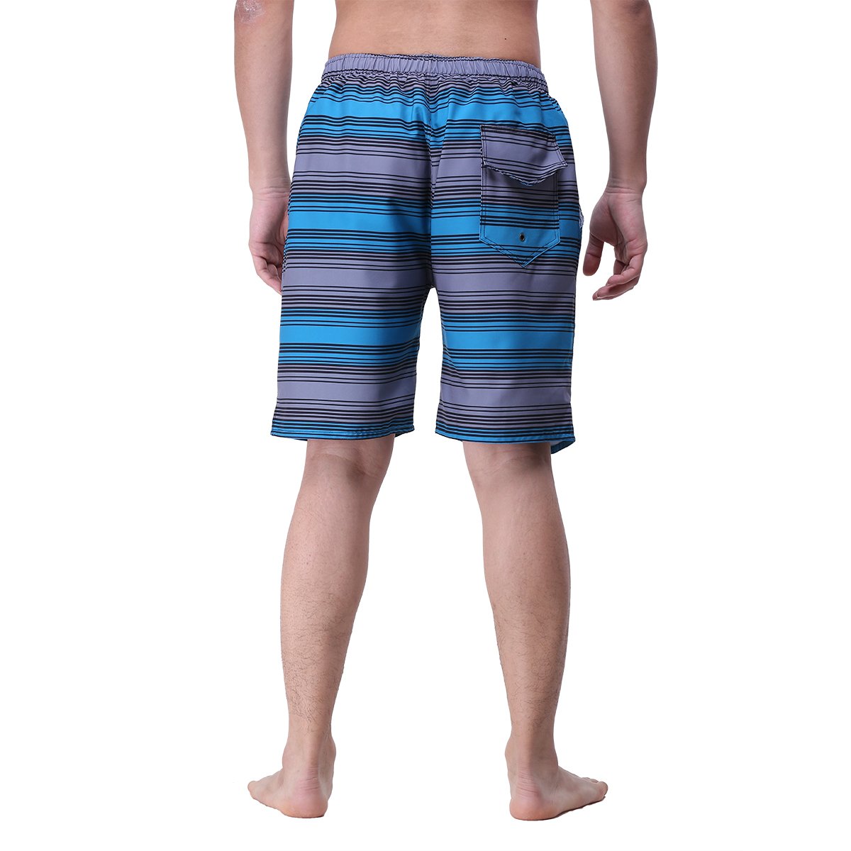 youvimi Men Stripe Quick Dry Swim Trunk With Mesh Lining