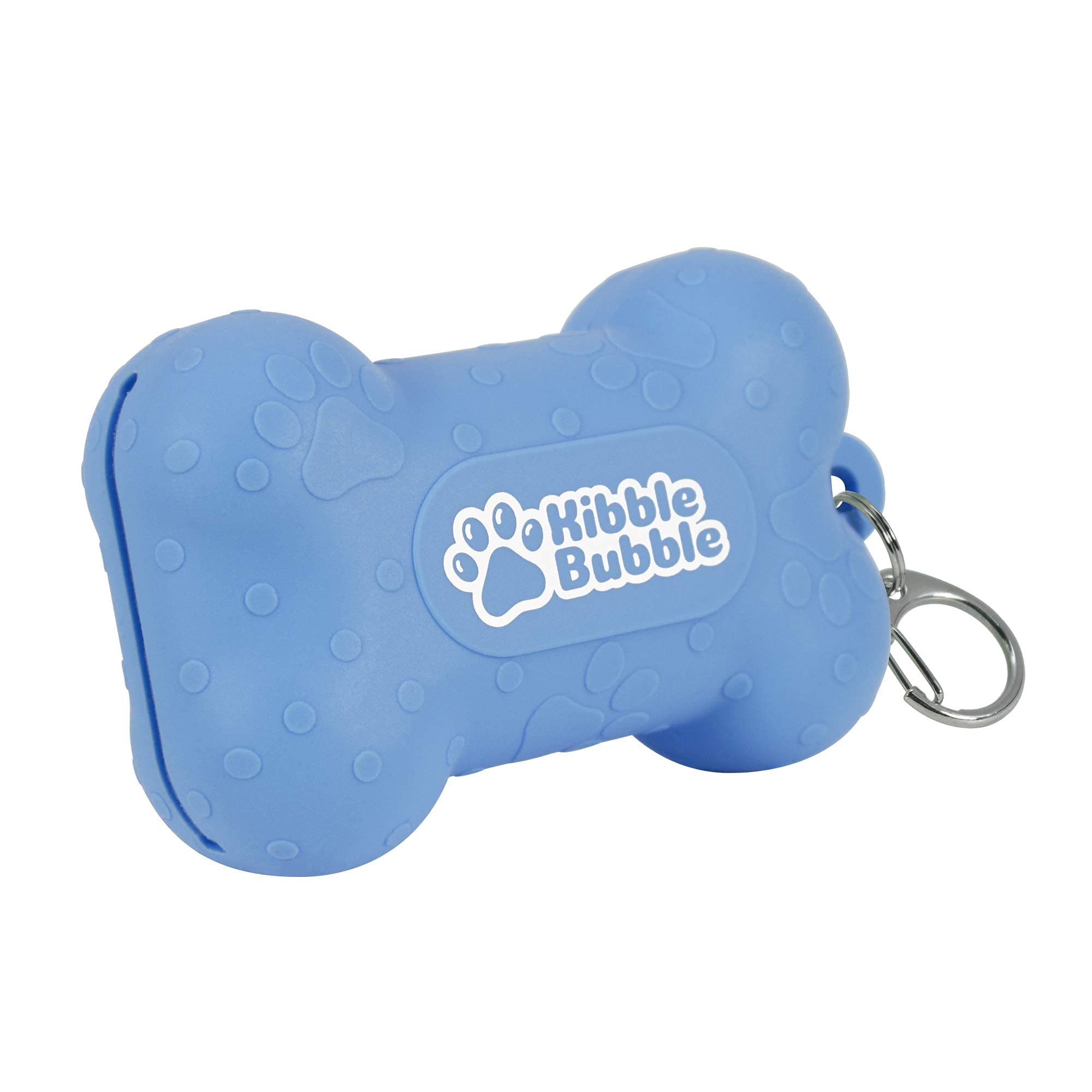 Kibble Bubble Dog Treat Pouch,Silicone Small Training Bag,Portable Outdoor Waterproof Pet Snack Bag, Blue Bone