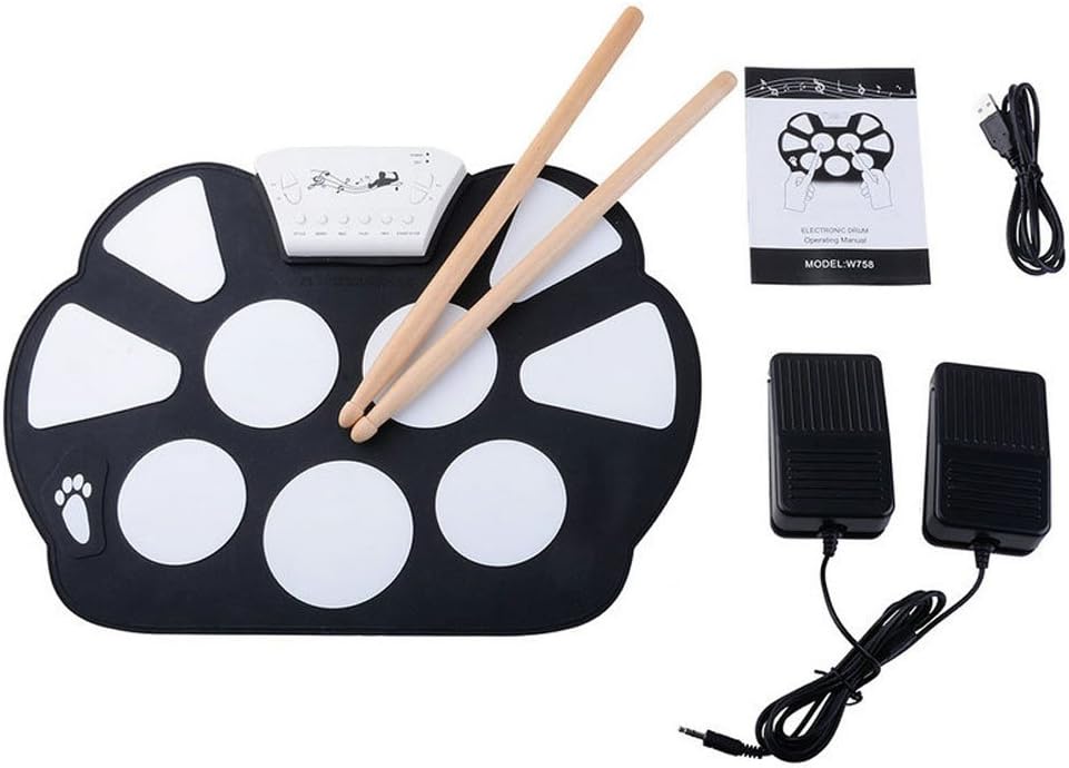 DivineXt W758 Digital Portable 9 Pad Musical Instrument Electronic Roll Up Drum Kit