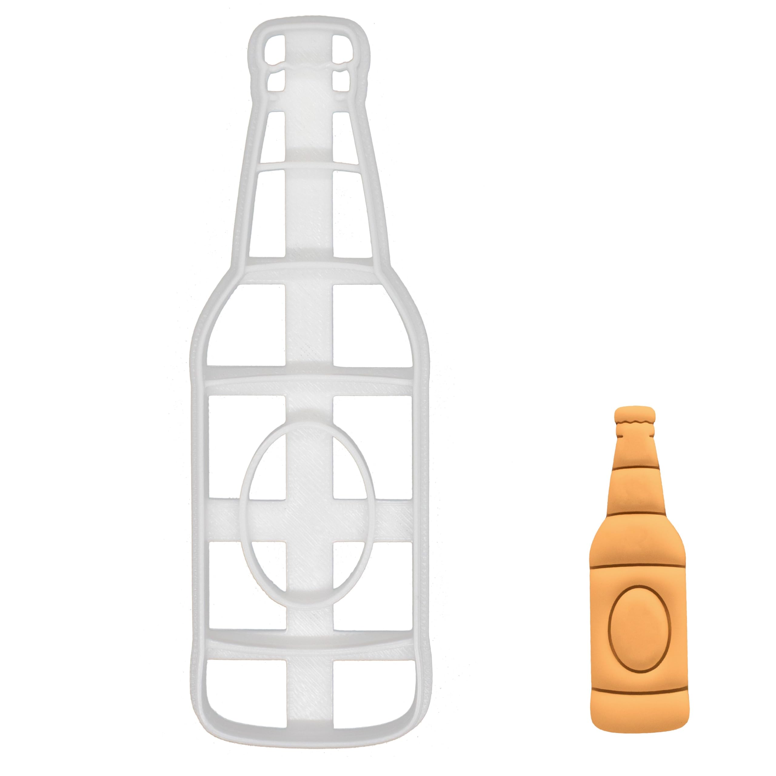 BAKERLOGY Beer Bottle Cookie Cutter - Detailed Biscuit Cutter Design for Baking and Crafts, Ideal on Fondant, Dough, Clay