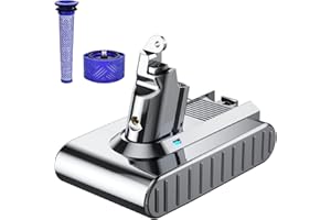 TURPOW New Model 6.0Ah Replacement for Dyson V6 Battery 21.6V Compatible with vtc4 SV03 SV04 DC58 DC59 DC61 DC62 DC72 DC74 Animal 595 650 770 880 SV05 SV06 SV07 SV09 Handheld Vacuum Cleaner with Filters