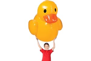 Fun Express Giant Inflatable Rubber Duck 4 Feet - Large Yellow Duck Pool Float for Birthday Party Decorations | Big Rubber Ducky for Baby Showers, Easter Decor & Outdoor Events | Premium Vinyl Design