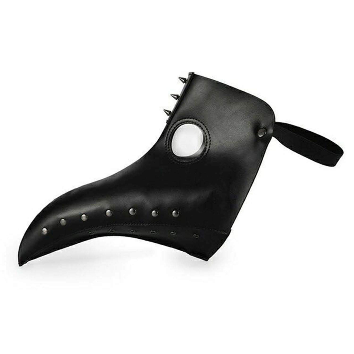 Zoelibat 97645341.008 – Pestmask with rivets, black, beak mask, medieval bird, plague, theme party, carnival, Halloween