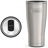 THERMOS ICON SERIES, Stainless Steel Cold Tumbler with Slide Lock, 24 Ounce, Matte Stainless Steel