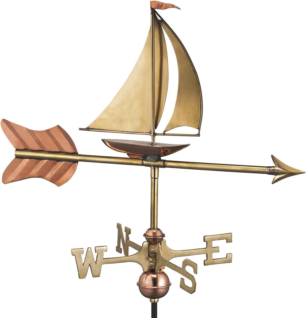 Weathervanes - Good Directions 8803PG Sailboat Garden Weathervane with Garden Pole, Pure Copper
