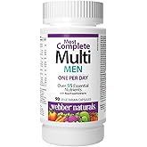 Webber Naturals Most Complete Multi For Men, One-Per-Day, Vitamins, Minerals & Real Food Extracts, 90 Capsules