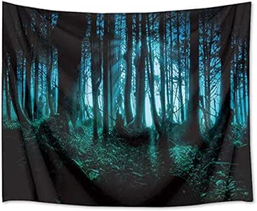 Zbzmm Tapiz de Bosque embrujado Fantasma Escondido detrás de los