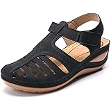 Comfy Wedge Sandal Strap Flat Shoes, Vintage Peep Toe Suede Flats, Wide Fit Sandal