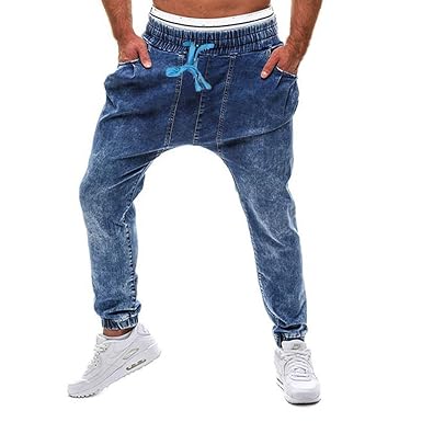 Jahgdu Hombres Otono Invierno Moda Casual Elastico Denim Slim