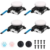 Joycon Joystick Replacement 4 Pack, 3D Replacement Joystick Analog for Nintendo Switch Joycon, Left/Right Thumb Stick with Thumbstick Grips