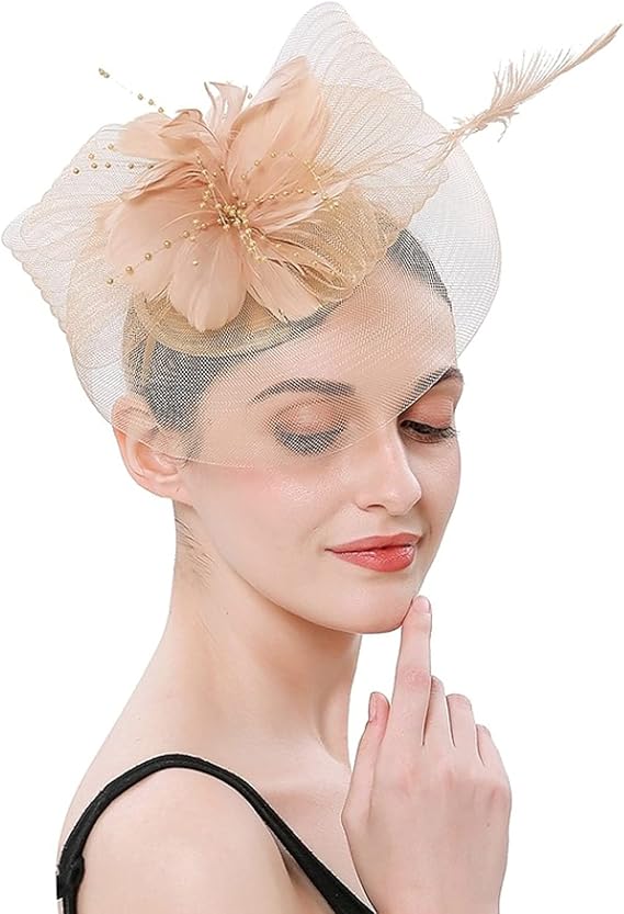 Fascinators Hat for Women Feather Hair Clip Tea Party