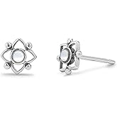 Boma Jewelry Sterling Silver Flower Shaped Dot Stud Earring