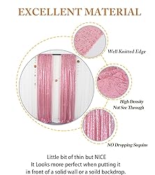 ShinyBeauty Sparkle Backdrop Curtain Fuchsia Pink 2