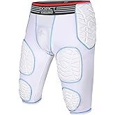 Exxact Sports Combat 7-Pad Adult Football Girdle for Men with Cup Pocket, Padded Compression Shorts with Integrated Pads, Men's Girdle Football