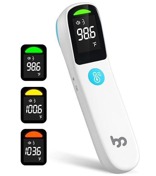 femometer family Thermometer for Adults and Kids, Automatic Measurement Within 1-3cm, Fast Accurate Baby Thermometer with Fever Alarm and Mute Mode, White