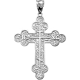 Religious Jewelry Elegant Sterling Silver Eastern Orthodox ICXC Cross Pendant