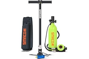 SMACO Mini Scuba Tank 1L Lung Air Tank Portable Diving Tank for Underwater Exploration Reusable Diving Cylinder Kit for Emerg