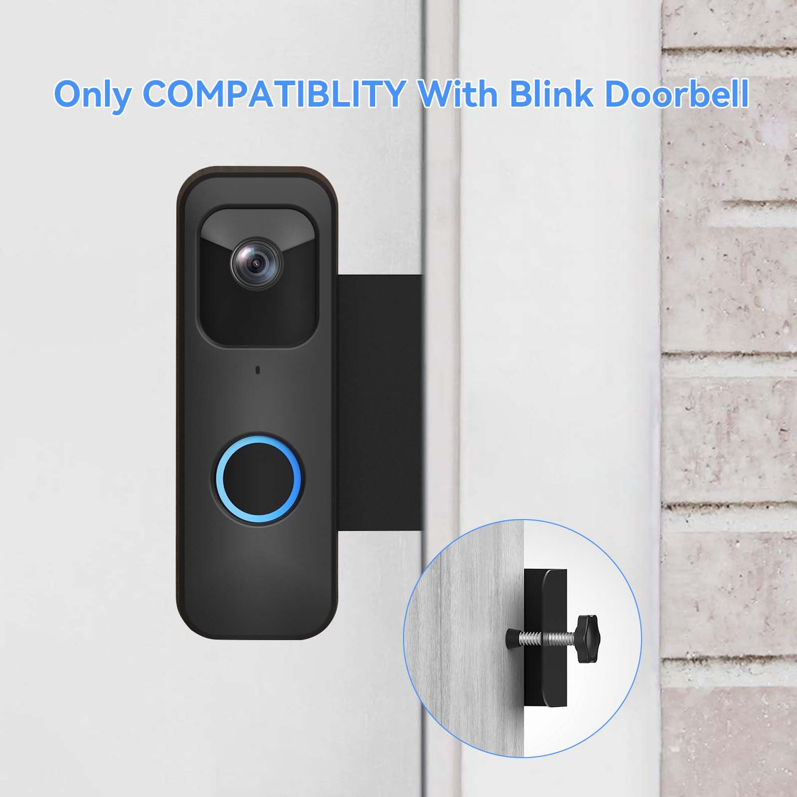 Tizomi Anti-Theft Blink Doorbell Mount, No-Drill Mounting Bracket Only Compatible with Blink Doorbell Camera, Accessories for Apartment Home Rentals (Blink Doorbell is NOT Included)