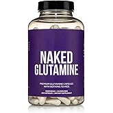NAKED L-Glutamine Muscle Recovery Capsules, 1000mg, 240 Count, Made in The USA, Non-GMO, Gluten and Soy Free