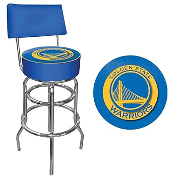 NBA Golden State Warriors Padded Swivel Bar Stool with Back