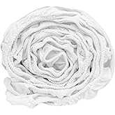 Organic Cotton King Fitted Sheet - 400 Thread Count, 100% GOTS Certified Organic Cotton, Breathable, White, Chemical-Free, Soft, Cooling Sateen Fitted Sheets with Elastic (King - White)