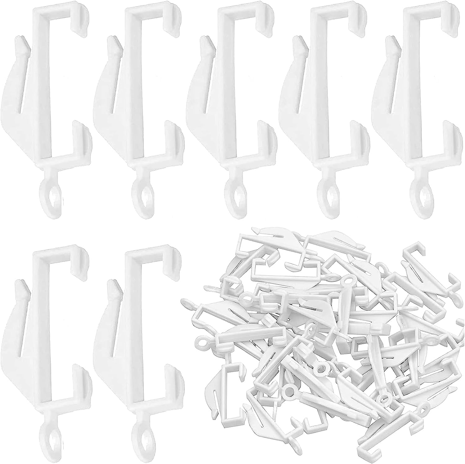 GADGET PLANET Plastic Curtain Hooks (Pack of 40) | Curtain Glider Hooks | Curtain Track Hooks | For Window Tracks, Showers & Doors | Strong, Sturdy and Smooth Sliding.