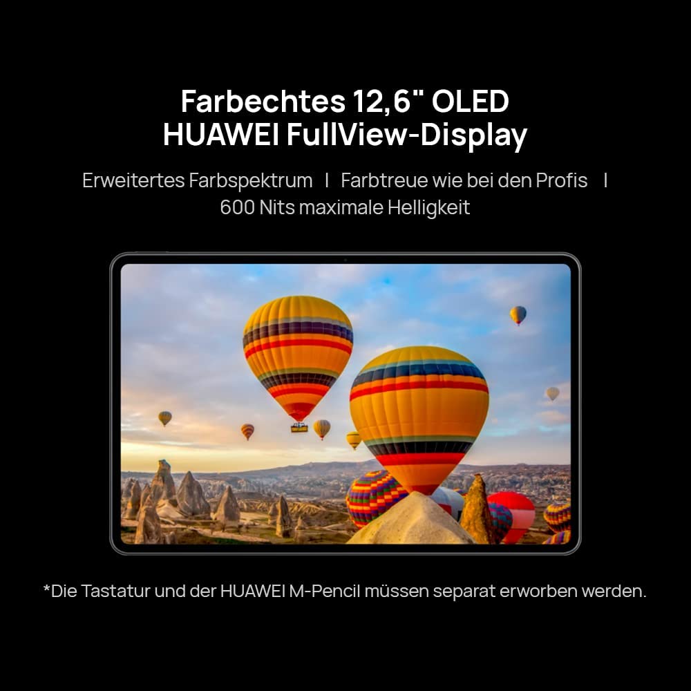 HUAWEI MateBook E, 12,6 Zoll 2-in-1 Tablet (11. Generation Intel Core i3, Windows 11 Home), 2,5K OLED Real Color FullView Display, Nebula Gray 8+128GB + [Exklusiv+5 EUR Amazon Gutschein] 2