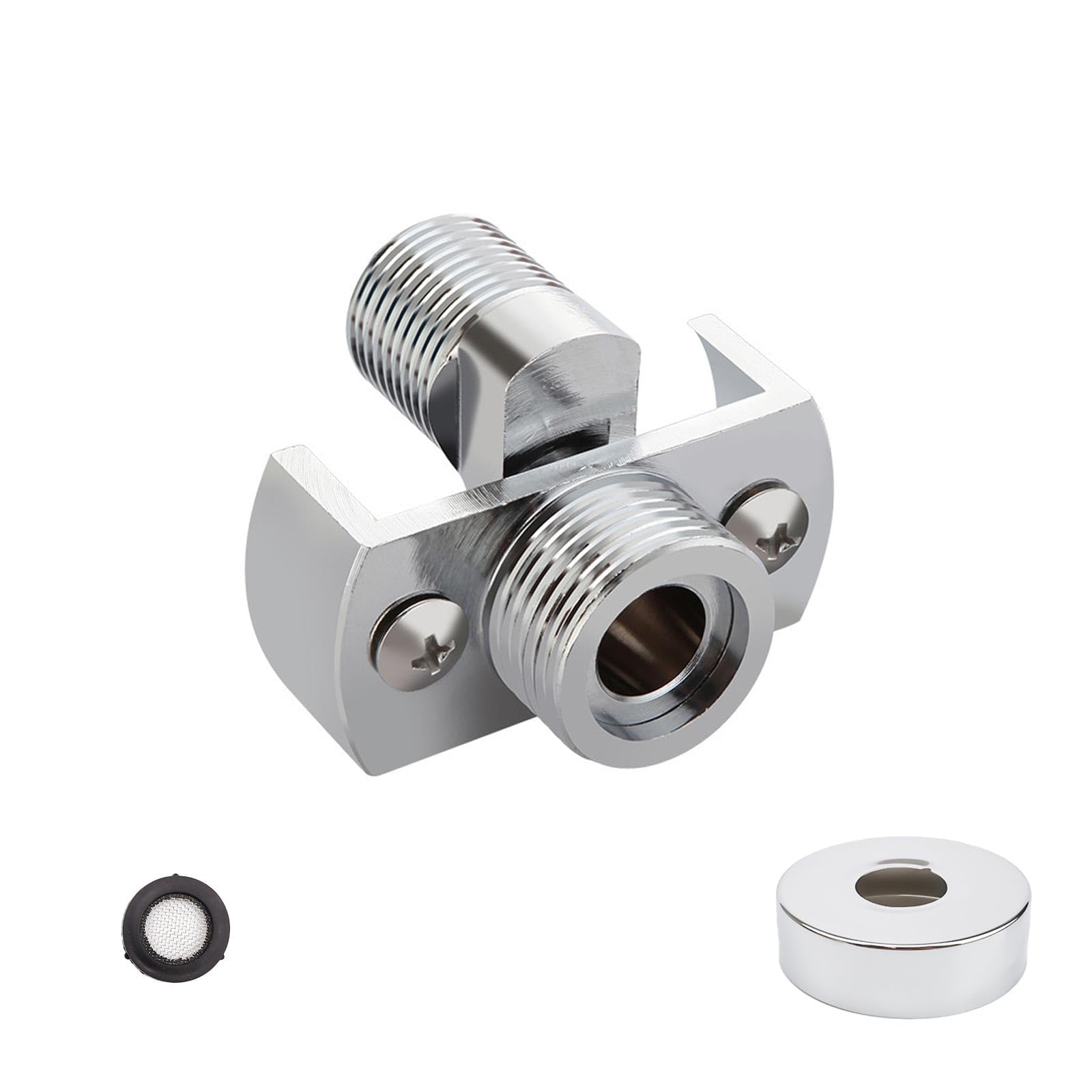 0XBIT Eccentric Screw Copper Corner Faucet Tap, Faucet Adjustable Wall Mounted Angled Curved Foot, Angle Bent Feet, Faucet Curved Foot Suitable for Connecting Shower Heads and Water Pipes