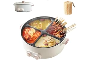 Four Grid Multifunctional Stew Pot: A Must-Have Electric Pot 4 Compartment Divider Cooker, 6L Large Capacity for 4 Flavors - 
