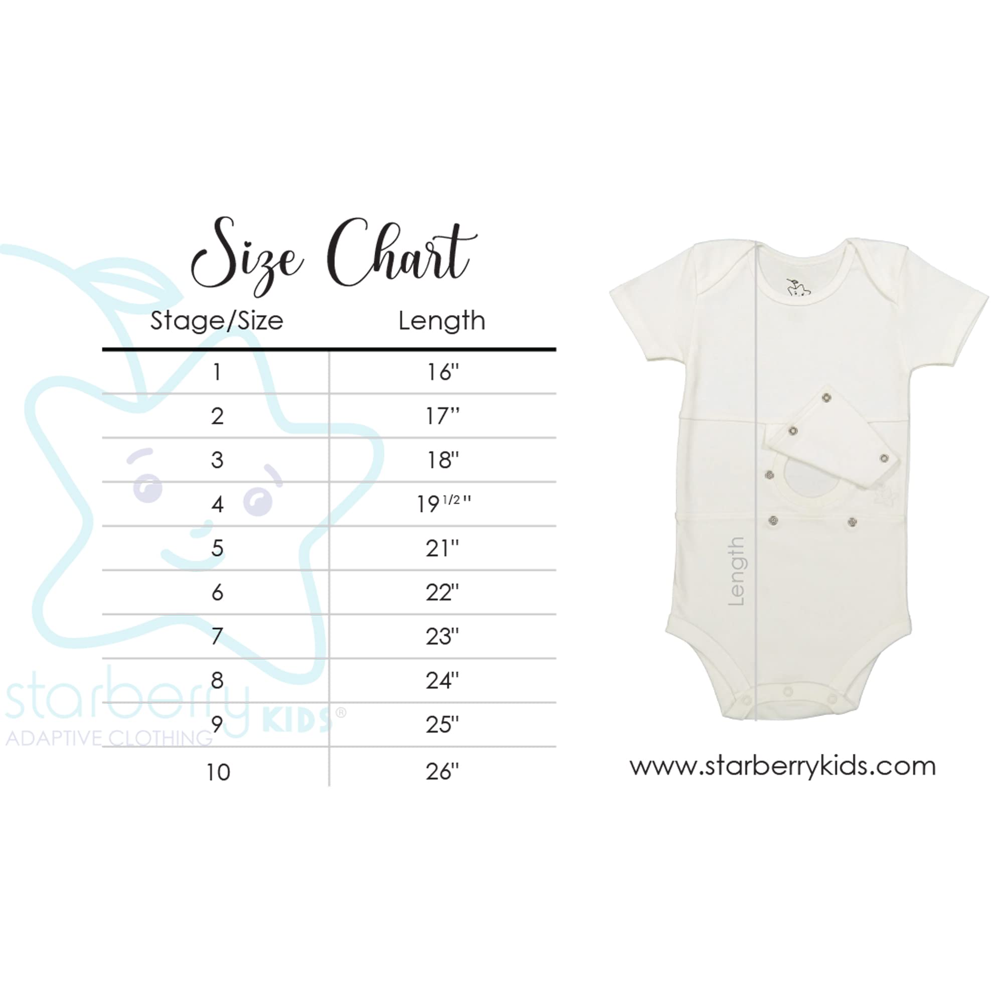 Starberrykids Feeding Tube Undershirt Onesie for Babies, Toddlers and Children