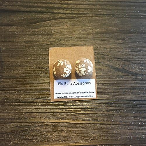 Fabric Earring Button with Flowers