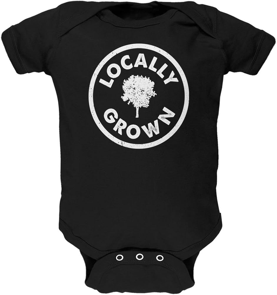 Amazon.com: Earth Day - Locally Grown Black Soft Baby One ...