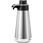 BYUNER Soap Dispenser for Bathroom &amp; Kitchen, 15 fl oz Refillable Soap Dispenser, Brushed Silver Metal Look Countertop Soap Dispenser, Rust-Free Hand Soap &amp; Dish Soap Dispenser