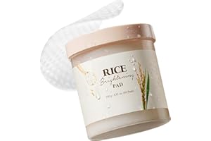 Rice Brightening Toner Pad, Korean Skincare Face Toner Pads with 48 Hours Fermented Rice Water for Glow Glass Skin, Hydrating