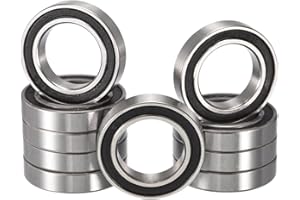 HiPicco 6802-2RS Deep Groove Ball Bearings, ID 15mm x OD 24mm x Width 5mm Double Rubber Sealed Ball Bearing Pre-Lubricated Ch
