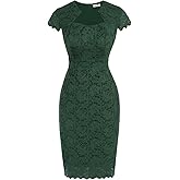GRACE KARIN Cocktail Dress for Women Cap Sleeve Lace Dress for Wedding Guest Business Casual Dresses