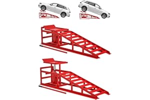 FITENLOR Hydraulic Car Ramps, 4-Position Adjustment, 5T 11000lbs Low Profile Car Lift Service Ramps Truck Trailer Garage,Height Hydraulic Vehicle Ramps, Lift Height 11.61-16.21 inches