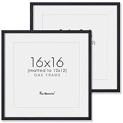 16x16 Picture Frames, Solid Oak Wood Photo Frame 16