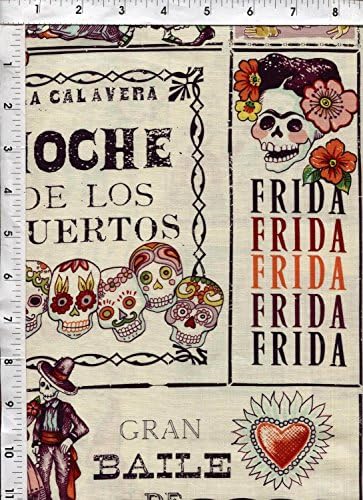 Alexander Henry Frida "Baile De Calaveras" Fabric - FAT QUARTER