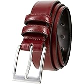 Men's Belt Classic Genuine Leather Smooth Dress Belt 1-3/8"(35mm) Wide