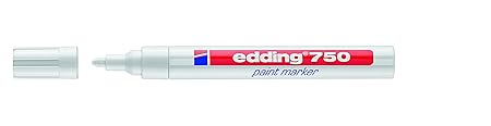 edding 750 Lackmarker - 10x weiß - Für stark deckende, permanente Markierungen auf Metall, Glas, Holz, Leder, Karton - Hitzeb