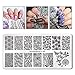 BEAUTYBIGBANG Nail Stamping Plates Stamper Scraper Kit Sets - 5pcs Nail Art Stamp Templates Image Plate with 1 Stamper and 1 Scraper Nail Art Tools