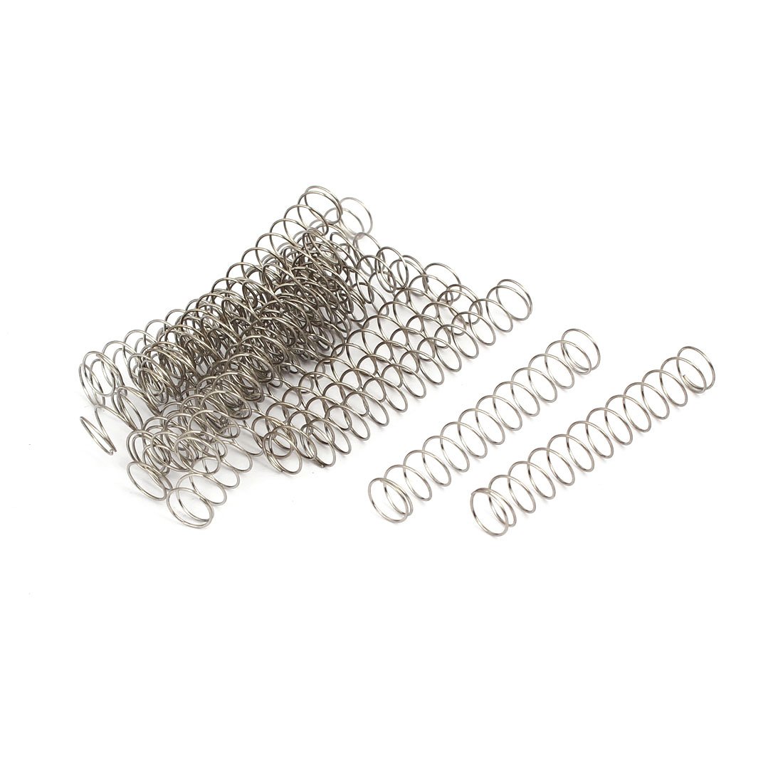 sourcingmap Compression Spring,304 Stainless Steel,8mm OD,0.5mm Wire Size,50mm Free Length,Silver Tone,20Pcs