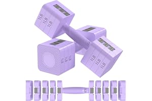 Hezeyferg 22LBS Adjustable Dumbbells Set, Hand Weights Sets with 5 Levels 3lb, 5lb, 7lb, 9lb, 11lb, Adjustable Weight Dumbbells for Women/Men Home Gym Full Body Workout