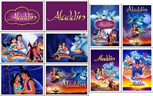 S8keMedia Aladdin Set of 10 Jumbo Fridge Magnet 90mm x 60mm