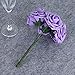 Febou Artificial Flowers, 50pcs Real Touch Artificial Foam Roses Decoration DIY for Wedding Bridesmaid Bridal Bouquets Centerpieces, Party Decoration, Home Display, Office Decor (Standard Type,Purple)
