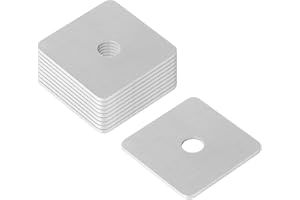 heneng 10 Pcs Square Plate Washers, 3/8"(ID) x 2-3/8" x 2-3/8", 304 Stainless Steel Flat Plate Washers, 1/8" Thick